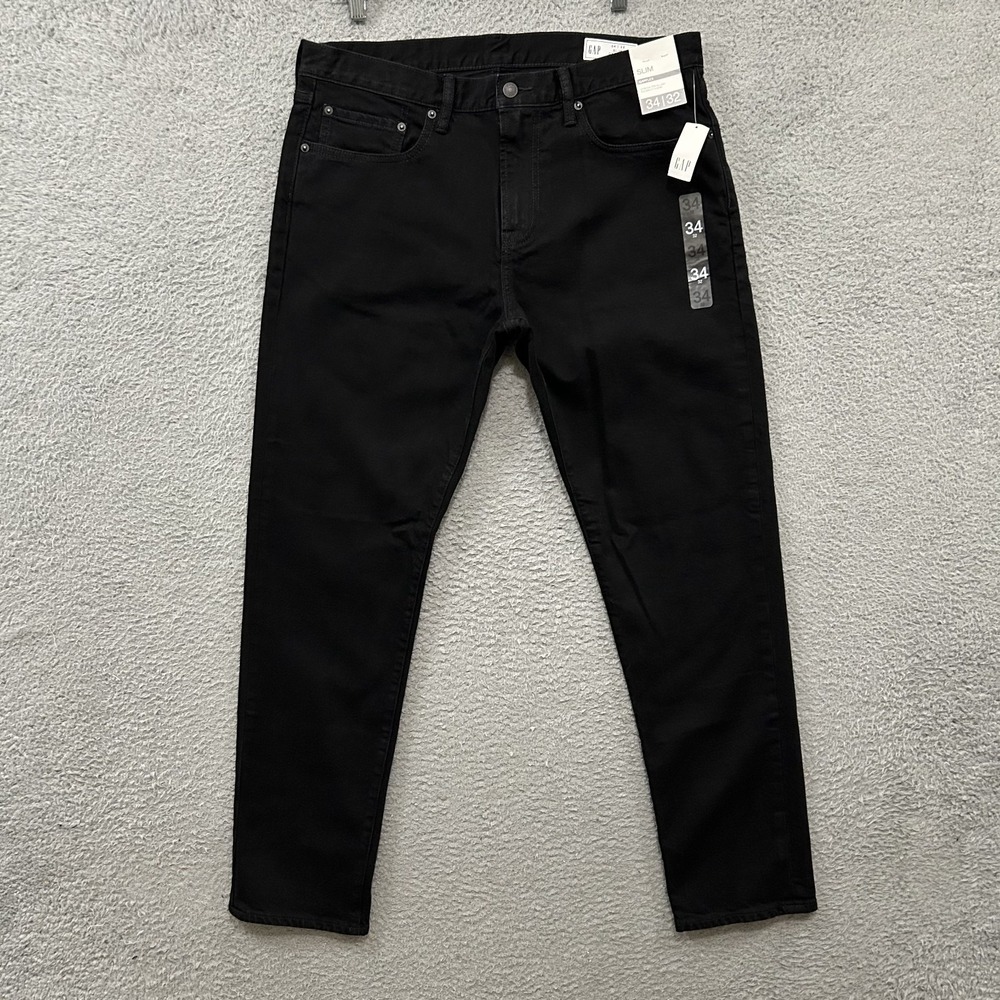 Gap Jeans Mens 34x32 Black Denim Slim GapFlex Stretch Pockets Cotton Adult